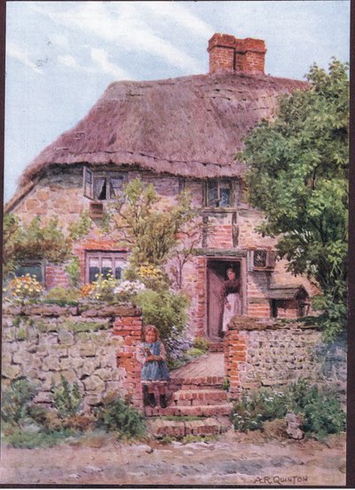 Porta del cottage, Amberley, Sussex, da The Cottages and the Village Life of Rural England pubblicato da Dent & Sons Limited, 1912 da Alfred Robert Quinton